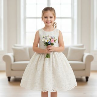 Cotton fabric EMBROIDERY Blanchette design A