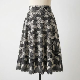 Cotton fabric EMBROIDERY Amia black