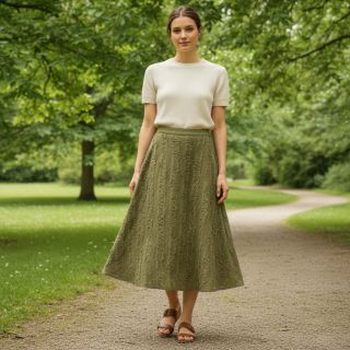 Cotton fabric with linen Vintage Fringe Stripe army