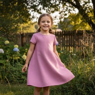 Cotton fabric with linen PREMIUM dawn pink