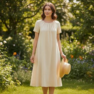 Cotton fabric with linen PREMIUM sand