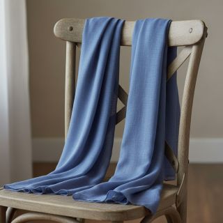 Cotton fabric with linen PREMIUM steel blue