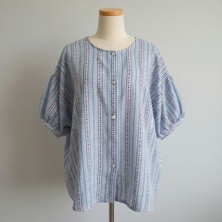 Cotton fabric JACQUARD Hearts light blue