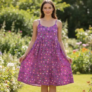 Cotton fabric Love mauve