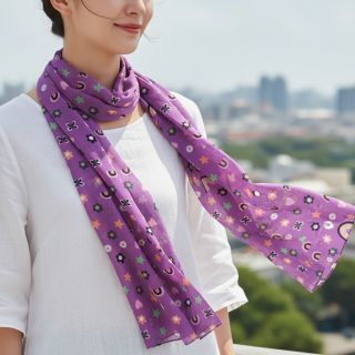 Cotton fabric Love mauve