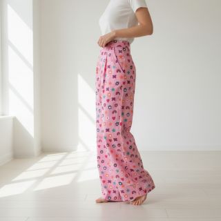 Cotton fabric Love pink