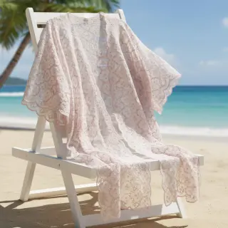 Cotton fabric EMBROIDERY Lilian rose