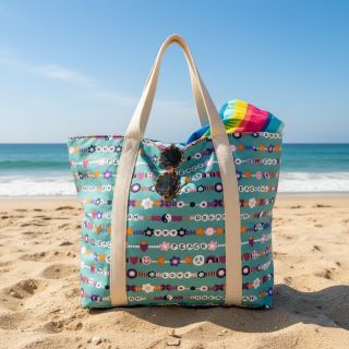 Cotton fabric Love dream light petrol