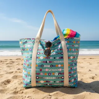 Cotton fabric Love dream light petrol