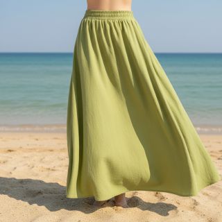 Cotton fabric WASHED old lime