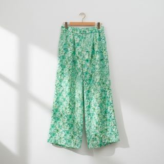 Cotton fabric EMBROIDERY Viola green digital print