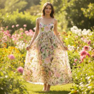 Cotton fabric VOILE Fresh morning digital print