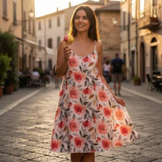 Cotton fabric VOILE Love digital print