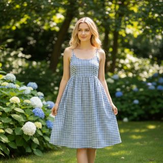 Cotton fabric Brigitte pervenche