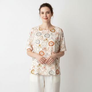 Cotton fabric Safari animals ecru