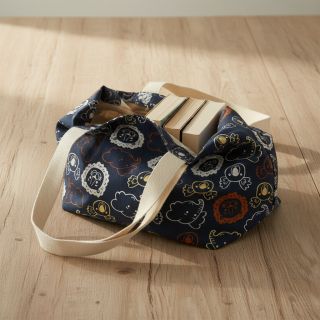 Cotton fabric Safari animals navy