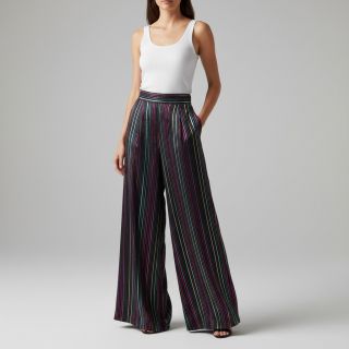 Cotton fabric LUREX stripes navy