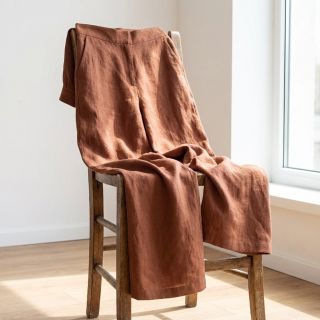 Cotton fabric with linen chestnut