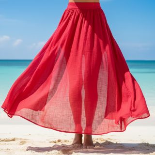 Cotton fabric with linen marlboro red