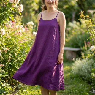 Cotton fabric with linen purple