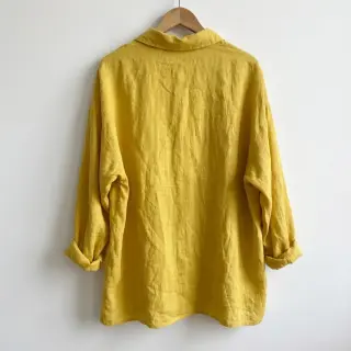 Cotton fabric with linen ochre