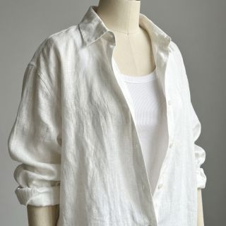 Cotton fabric with linen off white