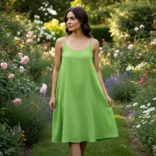 Cotton fabric with linen lime