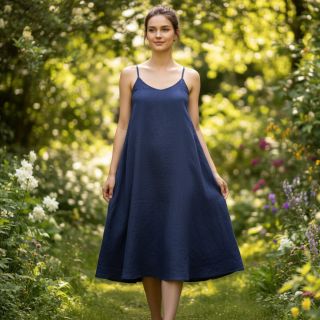 Cotton fabric with linen marine