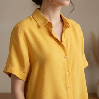 Cotton fabric with linen yellow