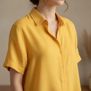 Cotton fabric with linen yellow
