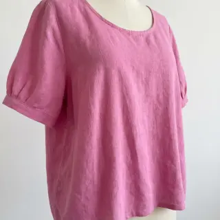 Cotton fabric with linen dark pink