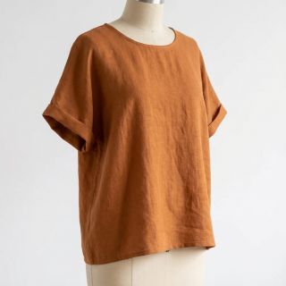 Cotton fabric with linen cognac