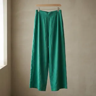 Cotton fabric with linen apple green