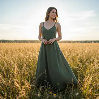 Cotton fabric with linen army