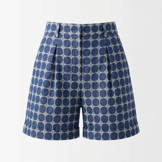 Cotton fabric JEANS Circles dark blue