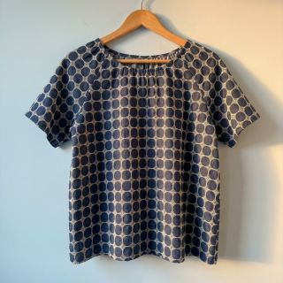 Cotton fabric JEANS Circles dark blue