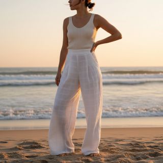 Cotton fabric EMBROIDERY DOBBY Square white