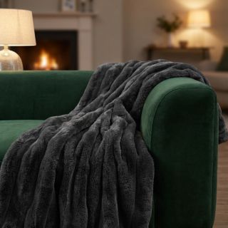 Faux fur Barracuda fusain