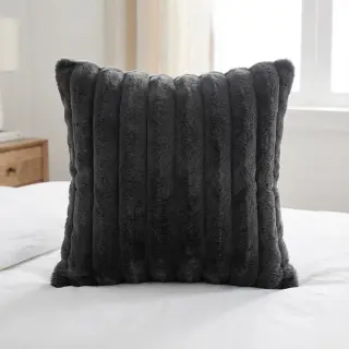Faux fur Barracuda fusain