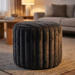 Faux fur Barracuda fusain