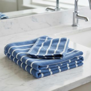 Terry YARN DYED Stripe BIG light blue