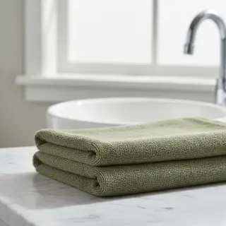 Stretch toweling pistachio
