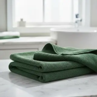 Stretch toweling dark green