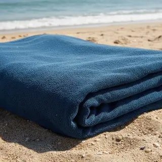 Stretch toweling blue