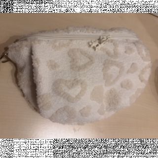 Coat fabric TEDDY Hearts off white
