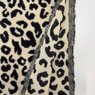 Coat fabric TEDDY JACQUARD Animal skin black