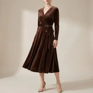 Cosy VELVET STRETCH dark brown