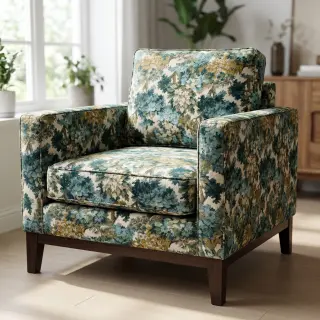 Decoration fabric jacquard Aubusson emeraude
