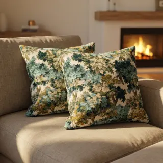 Decoration fabric jacquard Aubusson emeraude
