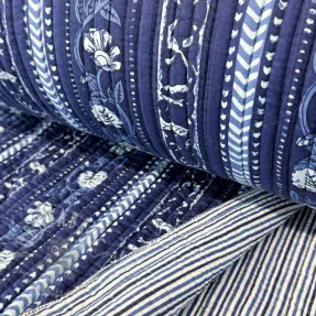 Cotton fabric QUILT Gange bleu